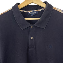 Load image into Gallery viewer, Aquascutum Navy / House Check Short Sleeved Polo - Triple Extra Large (XXXL) PTP 24"