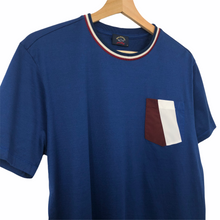 Load image into Gallery viewer, Paul and Shark Blue Short Sleeved Pocket Logo T-Shirt - Medium (M) PTP 19.75"