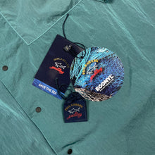 Load image into Gallery viewer, Paul and Shark Water Green Econyl Nylon Metal Overshirt - Large (L) PTP 23.25"