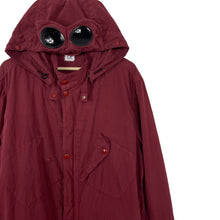 Load image into Gallery viewer, C.P Company Burgundy Goggle Hooded Overshirt - Triple Extra Large (XXXL) PTP 24"
