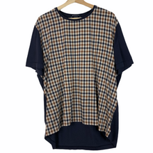 Load image into Gallery viewer, Aquascutum Navy / Check Short Sleeved T-Shirt - Double Extra Large (XXL) PTP 25.5"