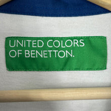 Load image into Gallery viewer, Benetton White / Blue Long Sleeved Rugby Shirt - Double Extra Large (XXL) PTP 25"