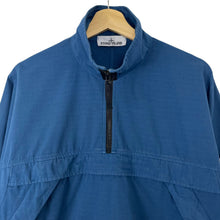 Load image into Gallery viewer, Stone Island Blue 1/4 Zip Popover Ripstop Smock - Small (S) PTP 23.75"
