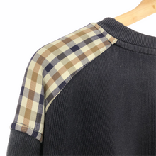 Load image into Gallery viewer, Aquascutum Navy / Check Crew Neck Sweater - Double Extra Large (XXL) PTP 25.75"