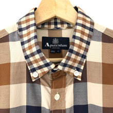 Load image into Gallery viewer, Aquascutum Check Short Sleeved Shirt - Large (L) PTP 21.75"
