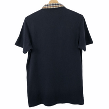Load image into Gallery viewer, Aquascutum Navy / Check Collar Short Sleeved Polo - Medium (M) PTP 18.75"