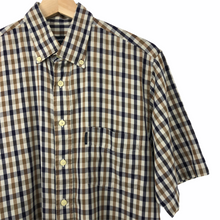 Load image into Gallery viewer, Aquascutum House Check Short Sleeved Shirt - Medium (M) PTP 21.5"