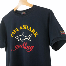 Load image into Gallery viewer, Paul and Shark Navy Short Sleeved Logo T-Shirt - Medium (M) PTP 19.5"