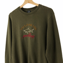 Load image into Gallery viewer, Paul and Shark Khaki Crew Neck Logo Sweater - Small (S) PTP 20"