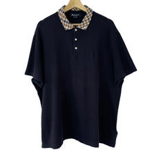 Load image into Gallery viewer, Aquascutum Navy / House Check Short Sleeved Polo - Triple Extra Large (XXXL) PTP 26"