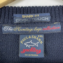Load image into Gallery viewer, Paul and Shark Navy Crew Neck Logo Wool Sweater - Double Extra Large (XXL) PTP 24.5"