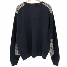 Load image into Gallery viewer, Aquascutum Navy / Check Crew Neck Sweater - Double Extra Large (XXL) PTP 25.75"