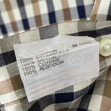 Load image into Gallery viewer, Aquascutum House Check Long Sleeved Shirt - Large (L) PTP 25"
