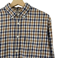 Load image into Gallery viewer, Aquascutum House Check Long Sleeved Shirt - Large (L) PTP 22"