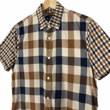 Load image into Gallery viewer, Aquascutum Check Short Sleeved Shirt - Small (S) PTP 19.5"