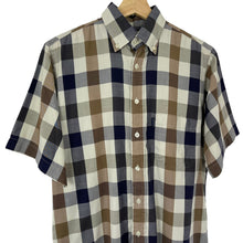 Load image into Gallery viewer, Aquascutum Block Check Short Sleeved Shirt - Small (S) PTP 22"