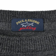 Load image into Gallery viewer, Paul and Shark Dk Grey 100% Wool Crew Neck Sweater - Medium (M) PTP 20"
