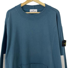 Load image into Gallery viewer, Stone Island Blue Reflective Crew Neck Sweater - Double Extra Large (XXL) PTP 25.75"