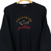 Load image into Gallery viewer, Paul and Shark Navy Embroidered Logo Crew Neck Sweater - Medium (M) PTP 20.5"