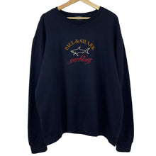 Load image into Gallery viewer, Paul and Shark Navy Embroidered Logo Crew Neck Sweater - Triple Extra Large (XXXL) PTP 28"