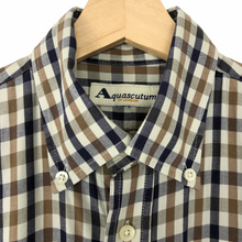 Load image into Gallery viewer, Aquascutum House Check Short Sleeved Shirt - Large (L) PTP 23.5"