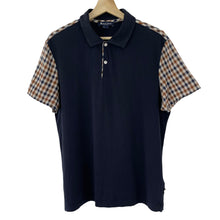 Load image into Gallery viewer, Aquascutum Navy / House Check Short Sleeved Polo - Large (L) PTP 21.5"