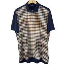 Load image into Gallery viewer, Aquascutum Navy / Check Short Sleeved Polo - Medium (M) PTP 21.5"