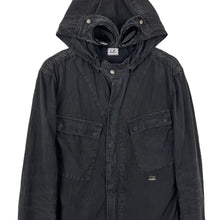 Load image into Gallery viewer, C.P Company Black Goggle Hooded Overshirt - Large (L) PTP 21.5"