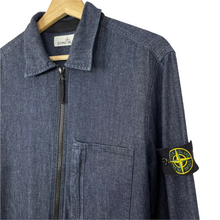 Load image into Gallery viewer, Stone Island Navy Blue Denim Full Zip Pocket Overshirt - Large (L) PTP 21"