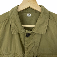 Load image into Gallery viewer, C.P Company Khaki Green Button Up Lens Overshirt - Small (S) PTP 19.25"