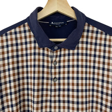 Load image into Gallery viewer, Aquascutum Navy / House Check Short Sleeved Polo - Triple Extra Large (XXXL) PTP 26"
