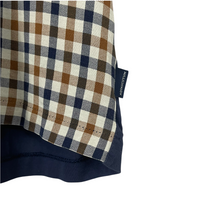 Load image into Gallery viewer, Aquascutum Navy / Check Short Sleeved Polo - Medium (M) PTP 21.5"