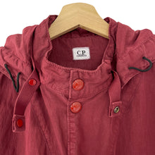 Load image into Gallery viewer, C.P Company Burgundy Goggle Hooded Overshirt - Large (L) PTP 22.75"