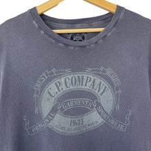 Load image into Gallery viewer, C.P Company Navy Blue Short Sleeved Logo T-Shirt - Double Extra Large (XXL) PTP 22"