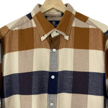 Load image into Gallery viewer, Aquascutum Block Check Flannel Long Sleeved Shirt - Large (L) PTP 21.75"