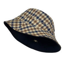 Load image into Gallery viewer, Aquascutum House Check / Navy Reversible Bucket Hat - One Size Fits All