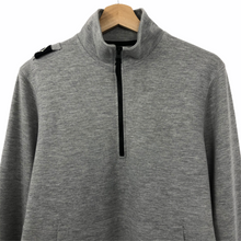 Load image into Gallery viewer, Ma.Strum Grey Half Zip Pullover Sweater - Small (S) PTP 21"