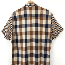 Load image into Gallery viewer, Aquascutum Check Short Sleeved Shirt - Large (L) PTP 21.75"