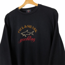 Load image into Gallery viewer, Paul and Shark Navy Embroidered Logo Crew Neck Sweater - Medium (M) PTP 20.5"