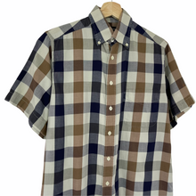Load image into Gallery viewer, Aquascutum Block Check Short Sleeved Shirt - Small (S) PTP 21.25"