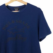 Load image into Gallery viewer, Paul and Shark Blue Short Sleeved Logo T-Shirt - Medium (M) PTP 19.5"