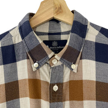 Load image into Gallery viewer, Aquascutum Block Check Flannel Long Sleeved Shirt - Large (L) PTP 22"