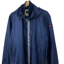 Load image into Gallery viewer, Paul and Shark Navy Blue Hooded Logo Jacket - Large (L) PTP 21.5"