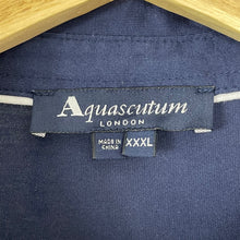 Load image into Gallery viewer, Aquascutum Navy / House Check Short Sleeved Polo - Triple Extra Large (XXXL) PTP 26"