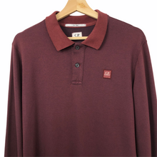 Load image into Gallery viewer, C.P Company Burgundy Long Sleeved Polo - Small (S) PTP 20"