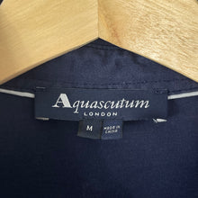 Load image into Gallery viewer, Aquascutum Navy / Check Short Sleeved Polo - Medium (M) PTP 21.5"