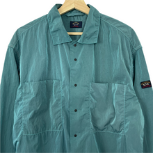 Load image into Gallery viewer, Paul and Shark Water Green Econyl Nylon Metal Overshirt - Large (L) PTP 23.25"