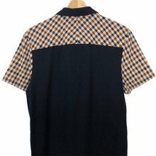 Load image into Gallery viewer, Aquascutum Navy / Check Short Sleeved Polo - Small (S) PTP 19.5"