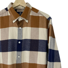 Load image into Gallery viewer, Aquascutum Block Check Flannel Long Sleeved Shirt - Large (L) PTP 21.75"