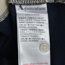 Load image into Gallery viewer, Aquascutum Navy / Block Check Long Sleeved Polo - Small (S) PTP 21.5"